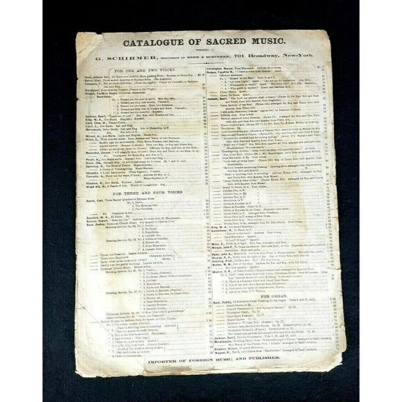 Vintage Lord In His Holy Temple Schirmer Sheet Music Samuel Jackson Religious - Picture 4 of 4